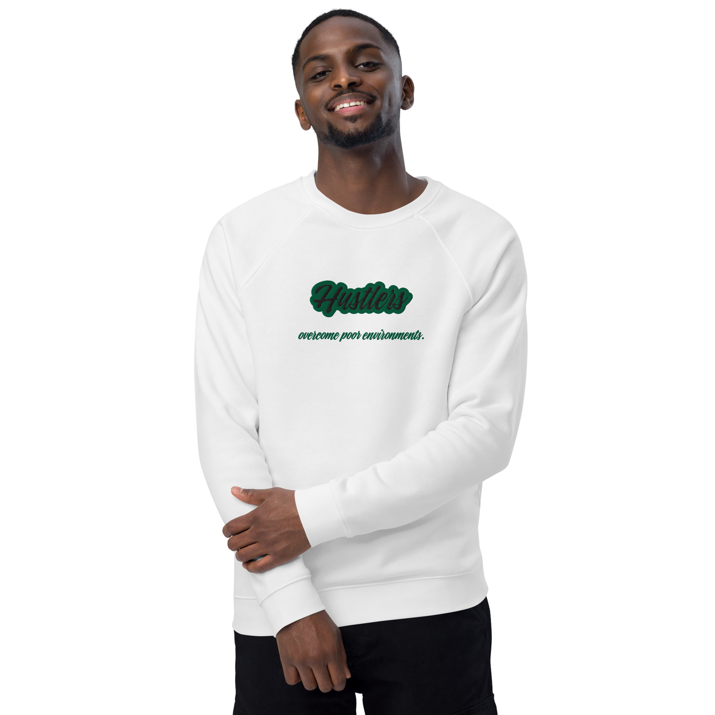 Unisex organic raglan sweatshirt
