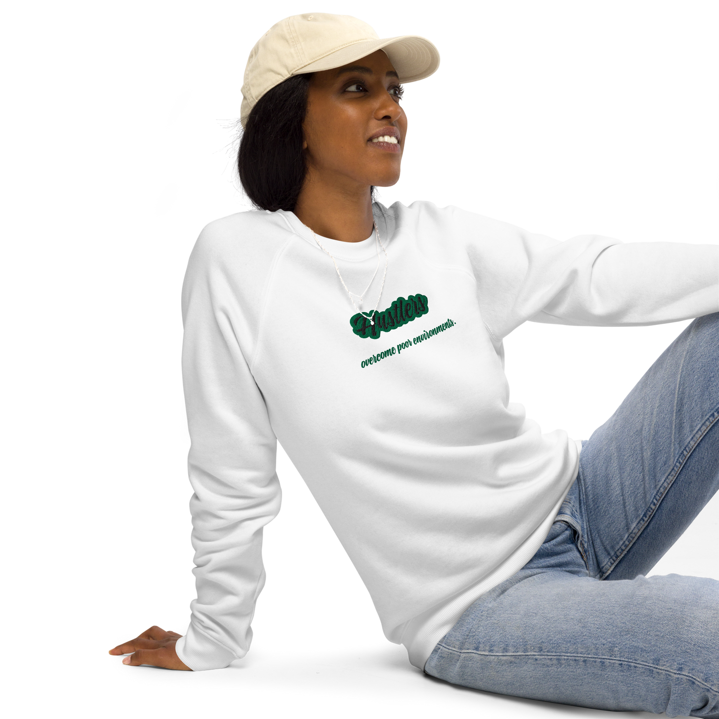 Unisex organic raglan sweatshirt