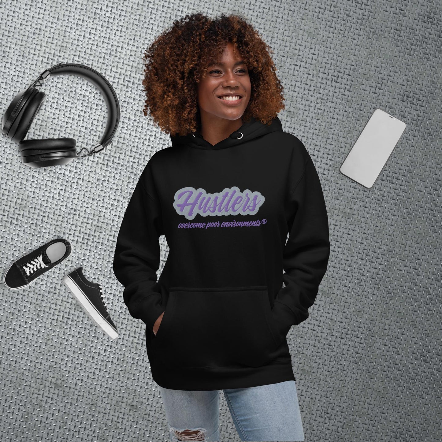 Hustlers purgray Hoodie by Amagiri Young