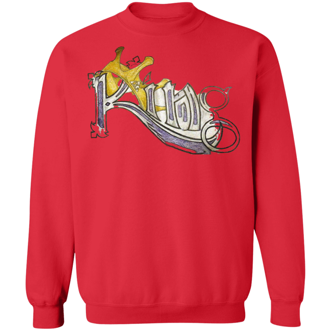 King Crewneck Pullover Sweatshirt by Amagiri Young