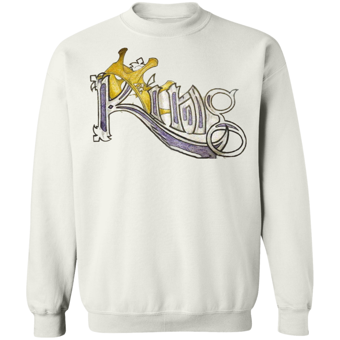 King Crewneck Pullover Sweatshirt by Amagiri Young