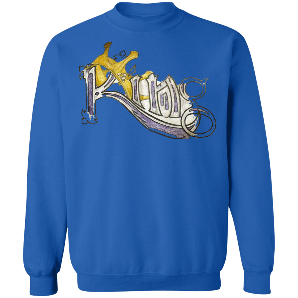 King Crewneck Pullover Sweatshirt by Amagiri Young