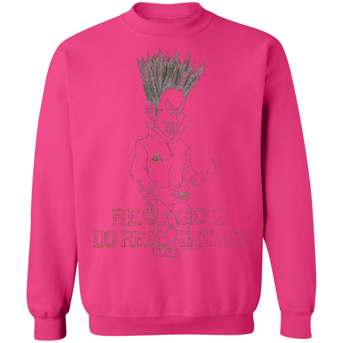 Real Geez cartoon Pullover Sweatshirt 8 oz.