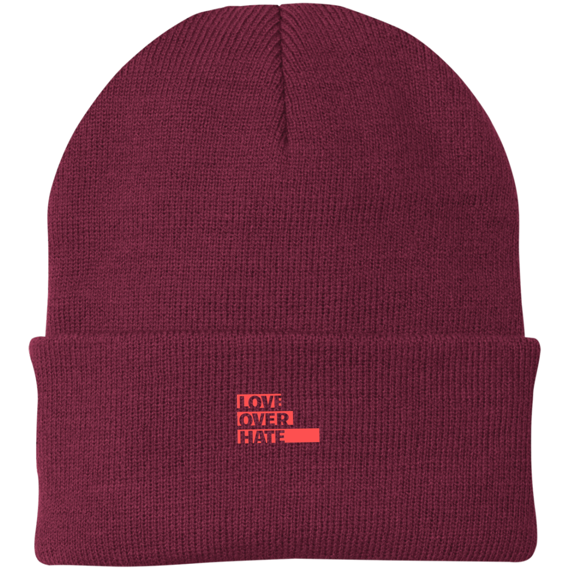Love Over Hate Knit Cap