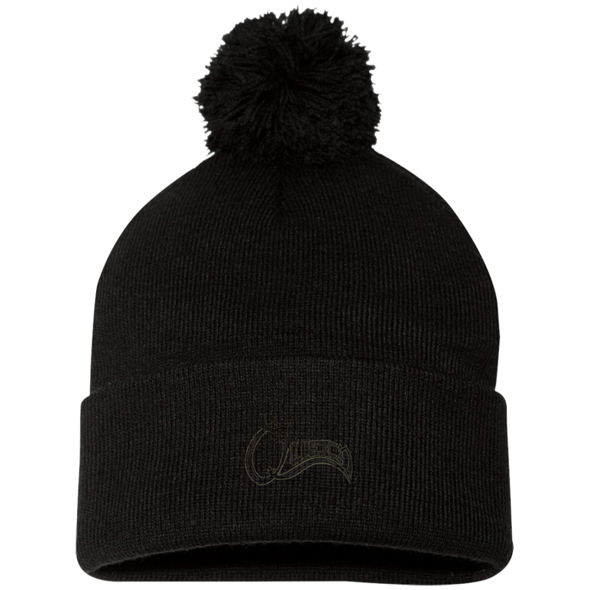 Queen Pom Pom Knit Cap