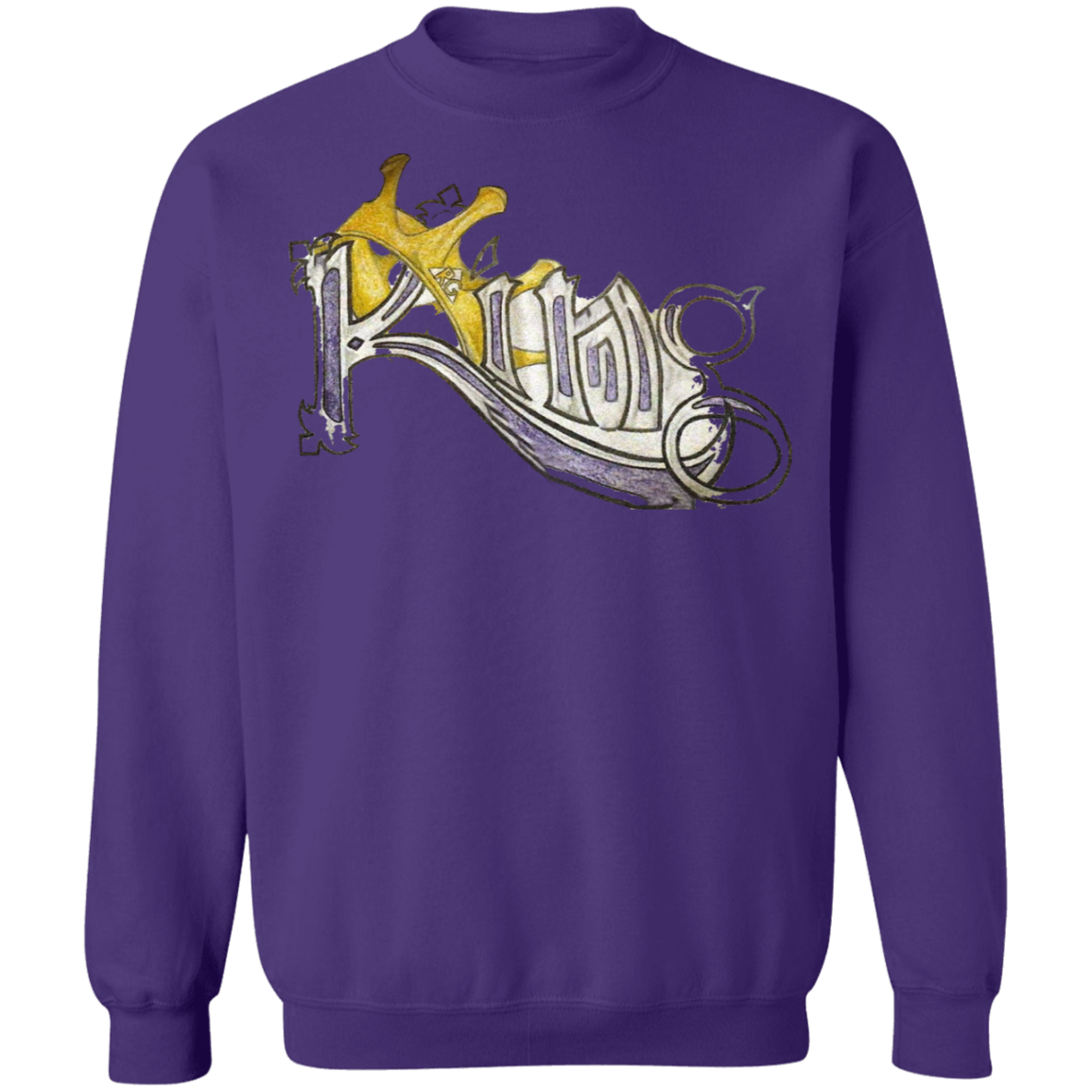 King Crewneck Pullover Sweatshirt by Amagiri Young