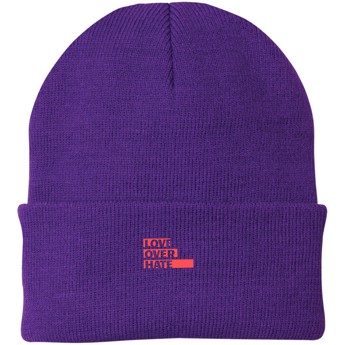 Love Over Hate Knit Cap