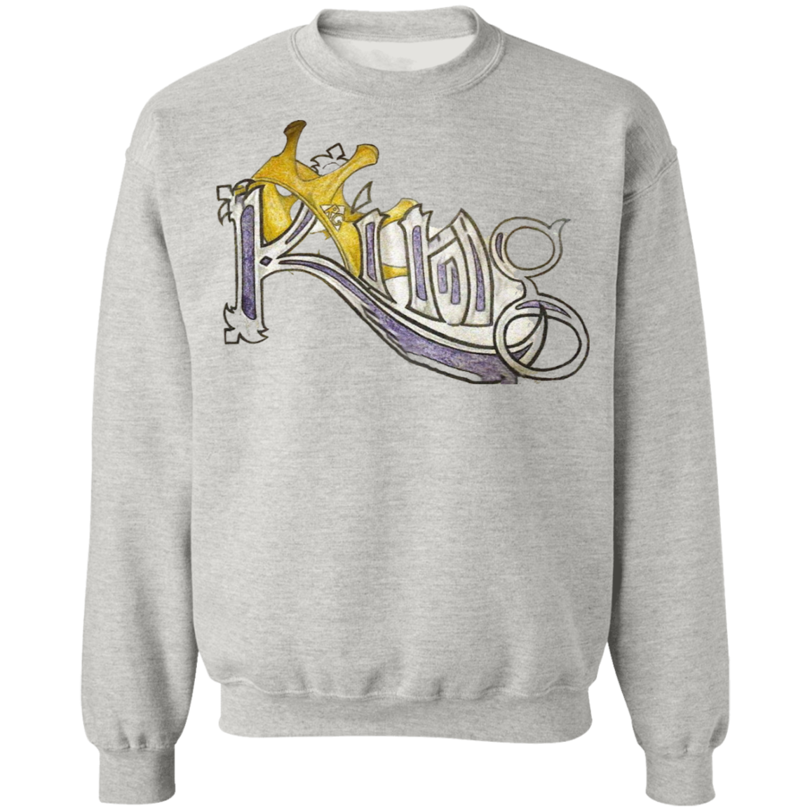 King Crewneck Pullover Sweatshirt by Amagiri Young