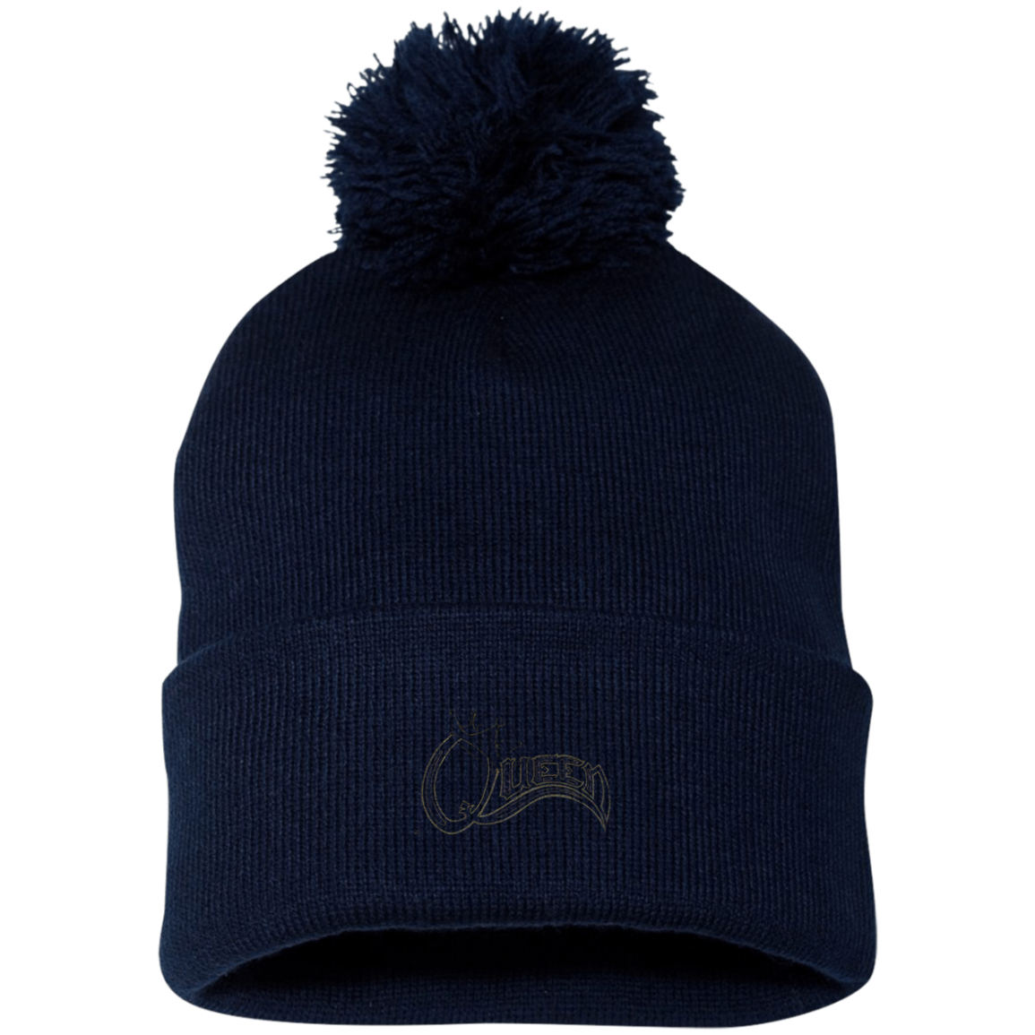 Queen Pom Pom Knit Cap