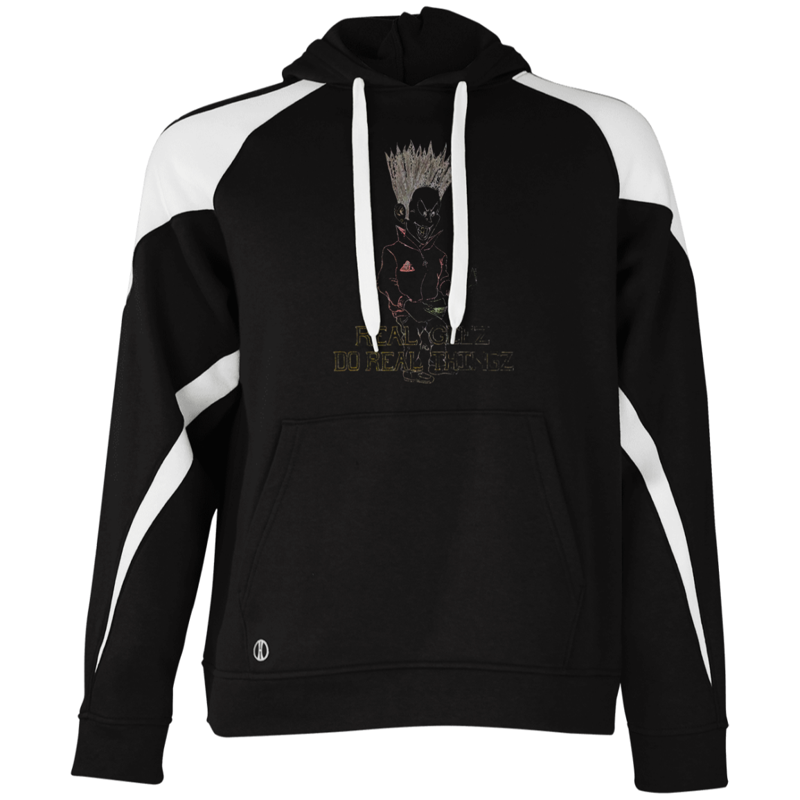 Real Geez Cartoon Colorblock Hoodie