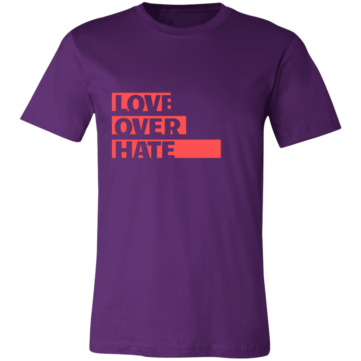 Love Over Hate Unisex Jersey Short-Sleeve T-Shirt