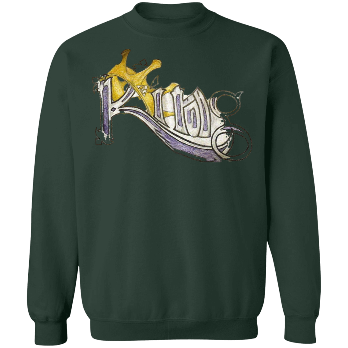 King Crewneck Pullover Sweatshirt by Amagiri Young