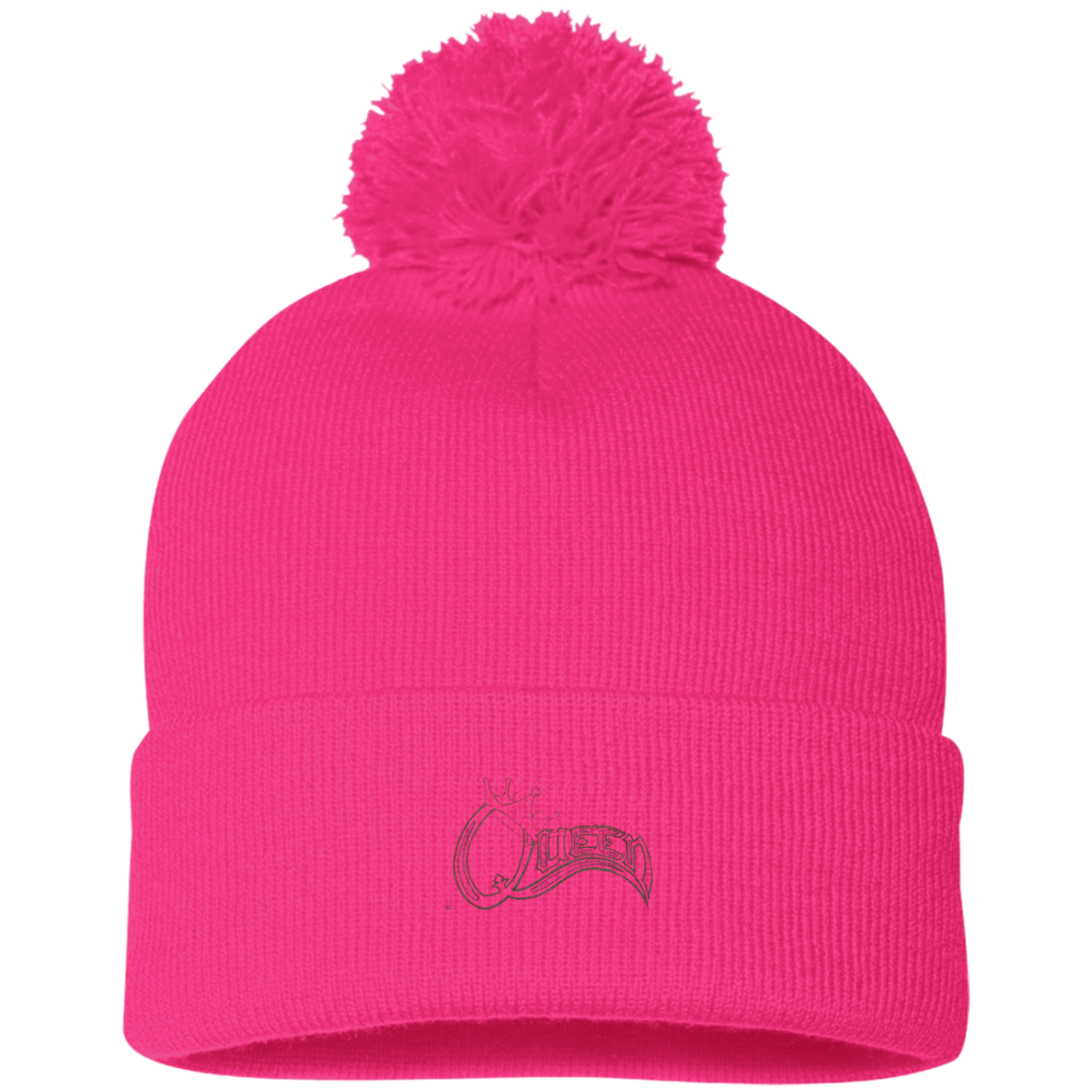 Queen Pom Pom Knit Cap